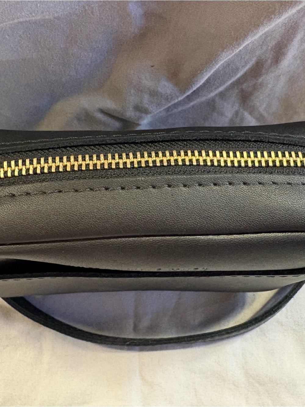 Portland Leather Matte Black Compact Crossbody - Picture 3 of 6